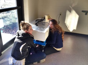 Clare (one of the first to call me mom) and Grace incubating our lift with weekend. I'll tell you to story later