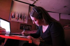 Writing notes and cues for "Alice in Wonderland"