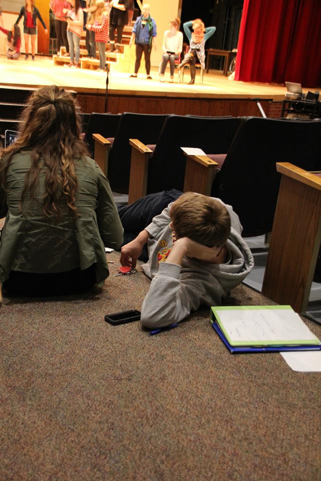 Watching an "Alice in Wonderland" rehearsal as Assistant Director