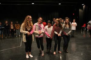 Rehearsing a dance in "The Mikado"