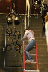 Hanging side lighting on stage