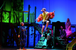 Actor Jonathan Bartlett learned aerial tricks on the dance trapeze to play the Talking Bird 