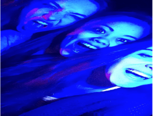 Up in the catwalk in some wicked lighting