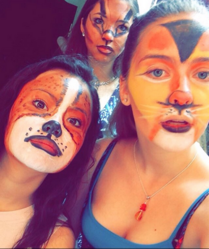 A tiger, gazelle, and dog